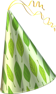 Green Leaves Pattern Party Hat